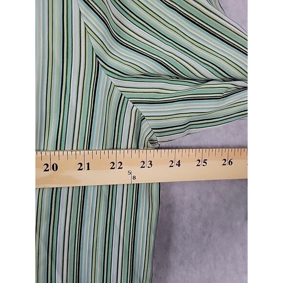 Croft & Barrow Stretch Green Striped 3/4 Sleeve Button Up Shirt Women's Plus 1X - Picture 9 of 12